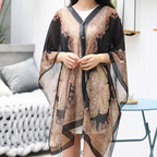 Dame Poncho Skærf Chiffon | One-Size Omslag til Lag-På-Lag Styling | Let Design til Hverdagsbrug & Sæsonbrug | Vanero