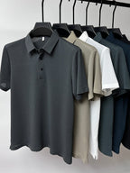 Herre Poloshirt Mesh-Stof | Regular Fit Poloshirt | Hurtigtørrende Design til Sommerbrug & Hverdagsbrug | Vanero