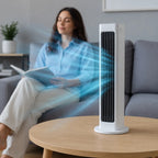 Tårnventilator | Bladløs Tårnventilator Med Fjernbetjening Og Justerbar Luftstrøm | Indendørs Køling | Vanero