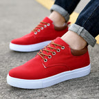 Herre Canvas Sneakers Lav Profil Design | Snørelukket Fritidsfodtøj | Gummisål Til Hverdag & Fritidsbrug | Vanero