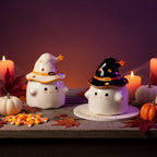 Spøgelse Keramikkrus med Låg | Sort Halloween-Design | Genanvendeligt Kaffe- & Tekrus Til Varme Drikke og Sæsonbrug | Vanero