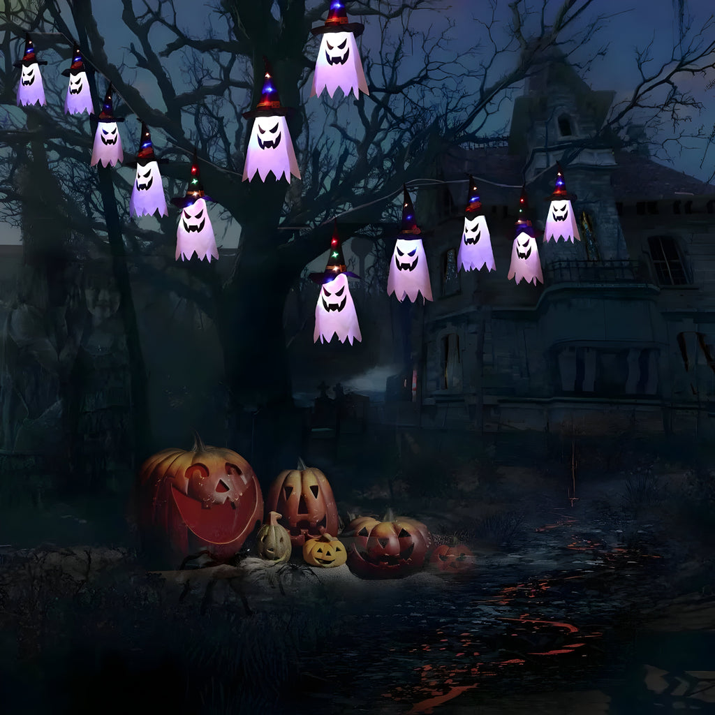 LED Græskar Lyskæde | Batteridrevet Dekorationsbelysning | Hængende Halloween-Lys Til Indendørs & Udendørs Dekoration | Vanero