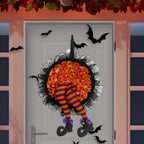 Halloween Heksekrans | Lilla Hængende Ben-Design | Sæsondekoration Til Døre, Indgange, Verandaer & Halloween-Fester | Vanero