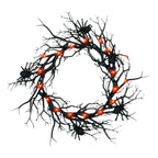 Halloween Flagermus & Edderkop LED-Dekoration | Hængende Kransdesign | Lilla Lysdekoration Til Døre, Vinduer & Sæsonudsmykning | Vanero