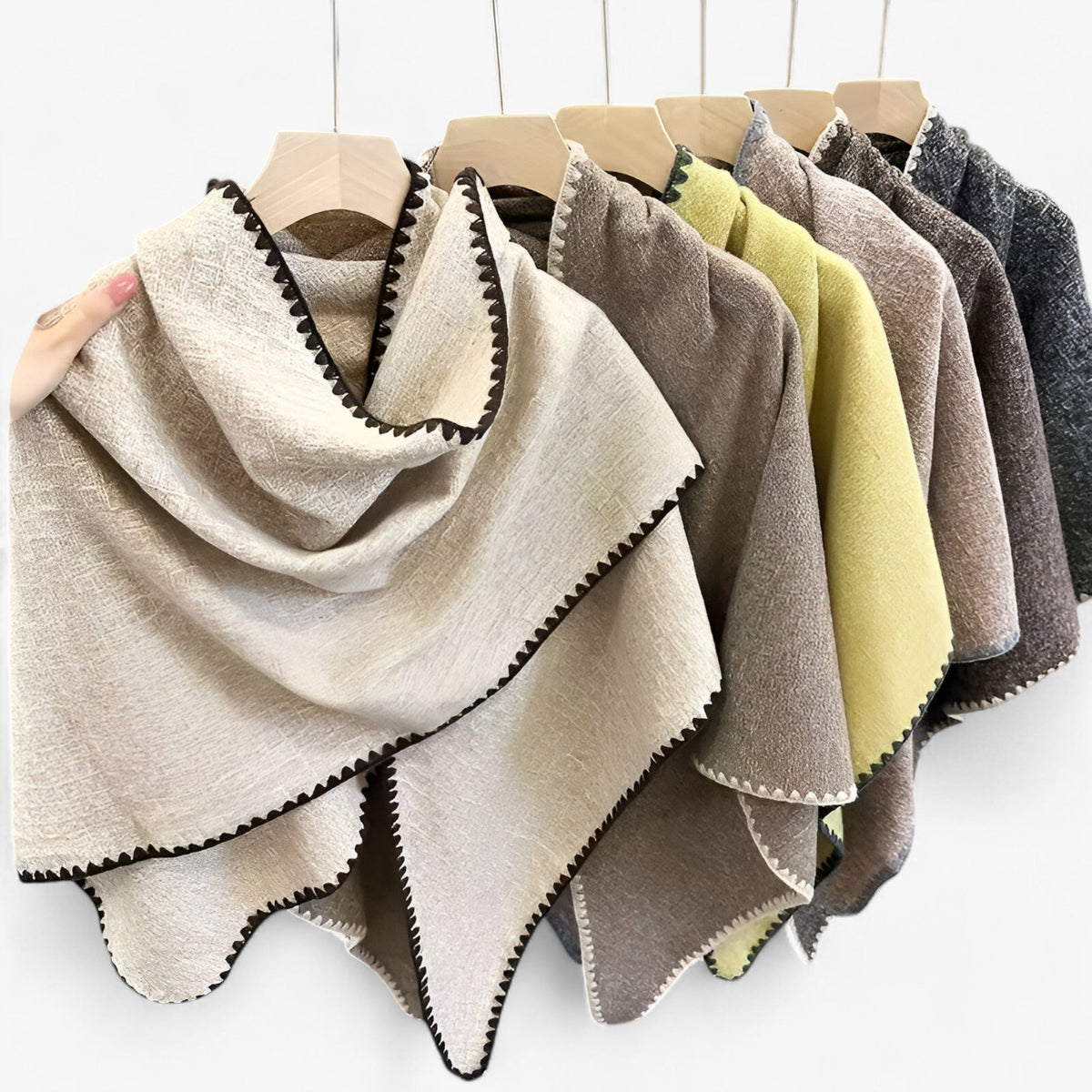 Dame Pashmina Trekanttørklæde | Ensfarvet Design & 200 × 95 cm | Let Sjal Til Efterår, Vinter & Lag-På-Lag | Vanero