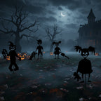 Halloween Haveskilt i Metal | Drenge- eller Pigefigur Design | Jordspyd Dekoration Til Græsplæne, Terrasse & Indkørsel | Vanero