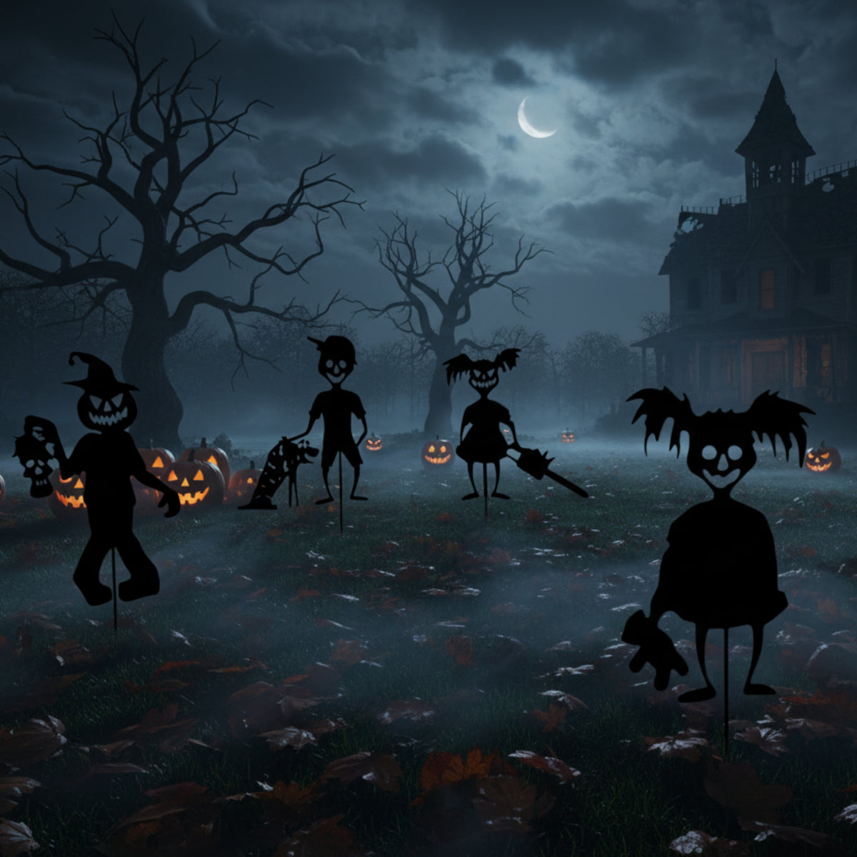 Halloween Haveskilt i Metal | Drenge- eller Pigefigur Design | Jordspyd Dekoration Til Græsplæne, Terrasse & Indkørsel | Vanero
