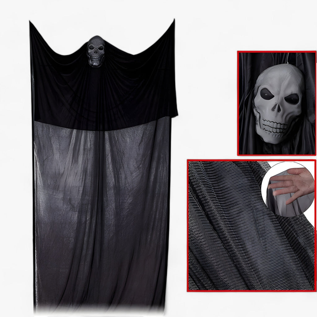 Hængende Skeletdekoration | LED-Øjne & Lydeffekter | Ophængt Halloween-Pynt Til Fester, Spøgelseshuse & Sæsondekoration | Vanero