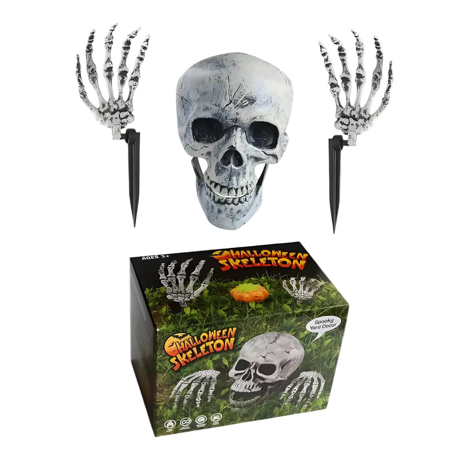 Halloween Skeletdekoration | Kranie & Knogledesign i Plast | Let Hængende Ornament Til Fester & Sæsonudstillinger | Vanero