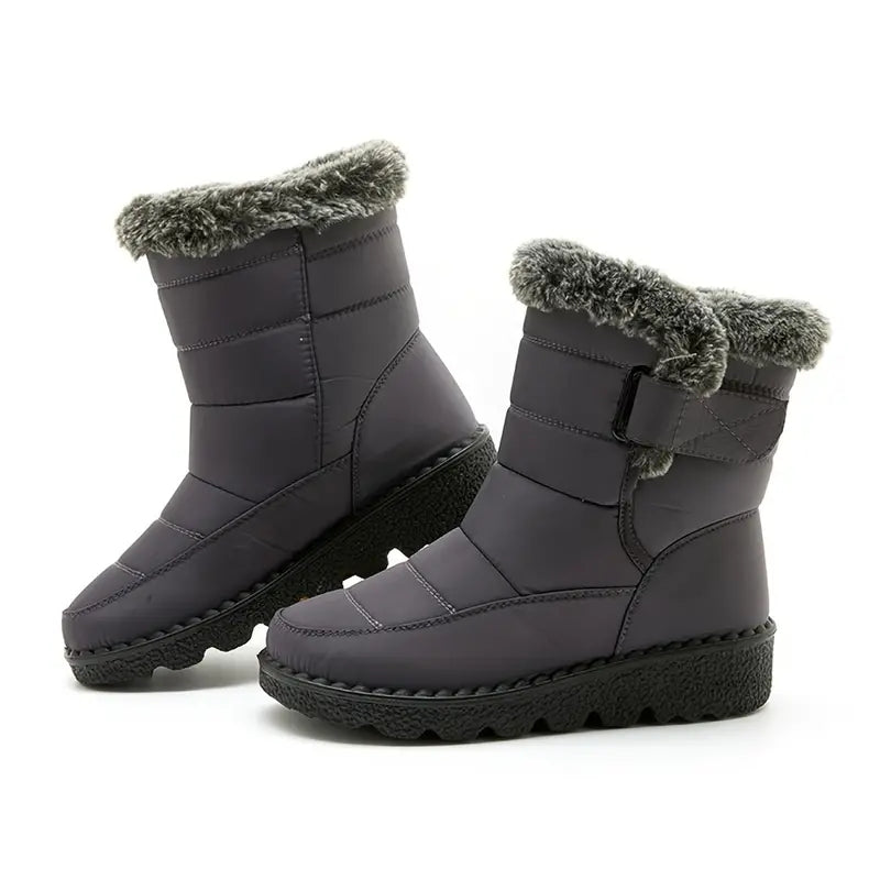 Dame Pelsforede Sneboots | Slip-On Design & Varm Foring | Vinterstøvler Til Hverdagsbrug Udendørs i Koldt Vejr | Vanero