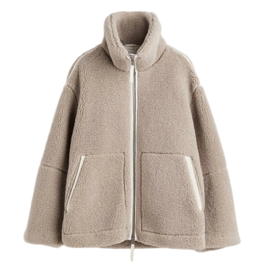 Dame Teddy Fleecejakke | Oversized Pasform Med Lynlåslukning | Langærmet Overtøj Til Efterår & Vinter | Vanero