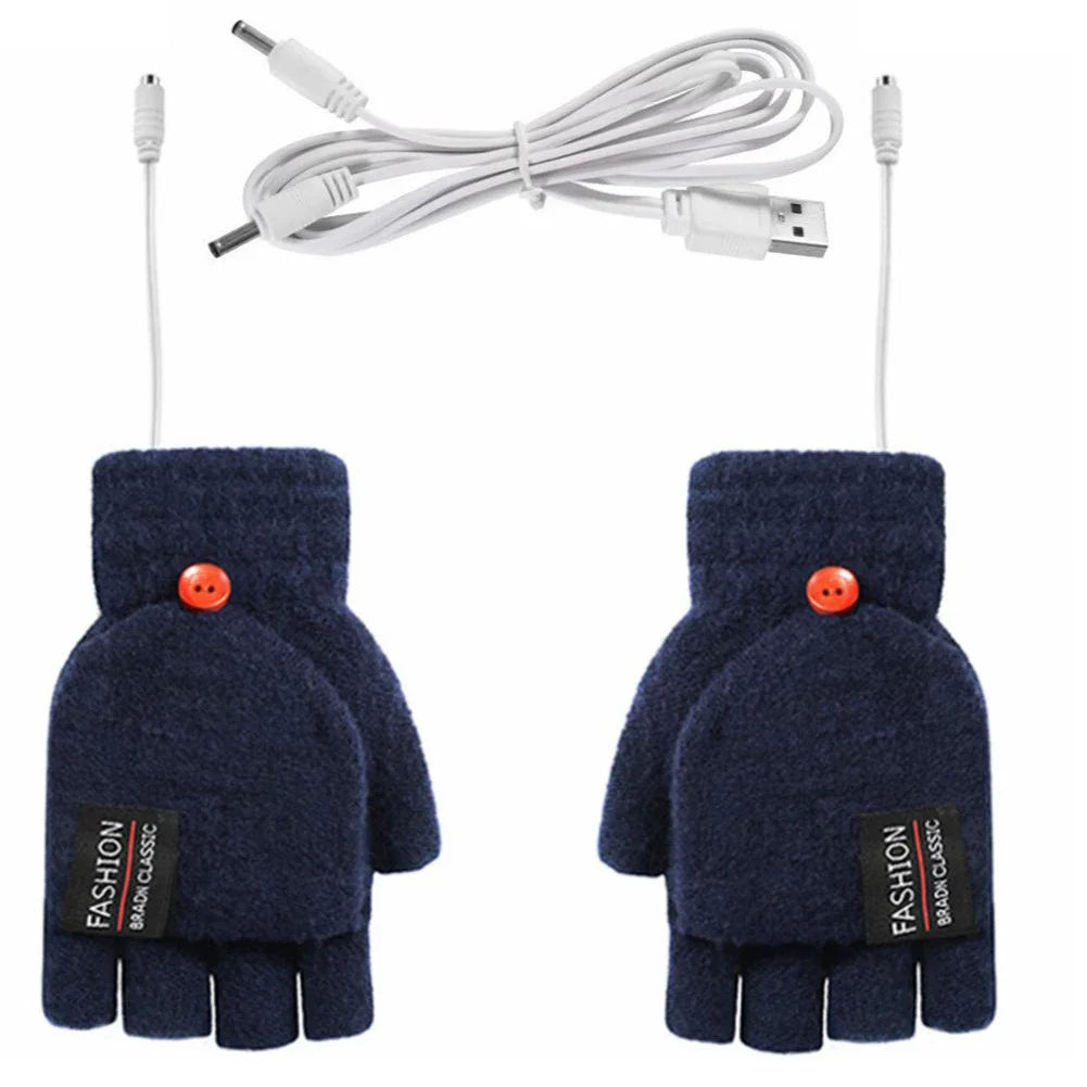USB-Genopladelige Varmehandsker | Strikket Unisex Design Med 3 Varmeniveauer | Håndvarmere Til Vinterbrug | Vanero