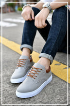 Herre Canvas Sneakers Lav Profil Design | Snørelukket Fritidsfodtøj | Gummisål Til Hverdag & Fritidsbrug | Vanero