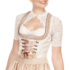 Dame Dirndl Bluse Med Blonder | Cropped Bluse | Til Oktoberfest & Traditionelle Festivaler | Vanero