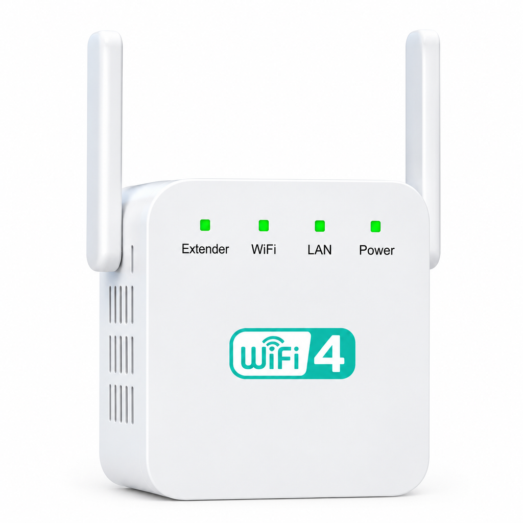 WiFi-Signalforstærker & Repeater | To Antenner & 2,4 GHz Trådløs Forbindelse | Op Til 300 Mbit/s Med Router- & Access Point-Tilstand | Vanero