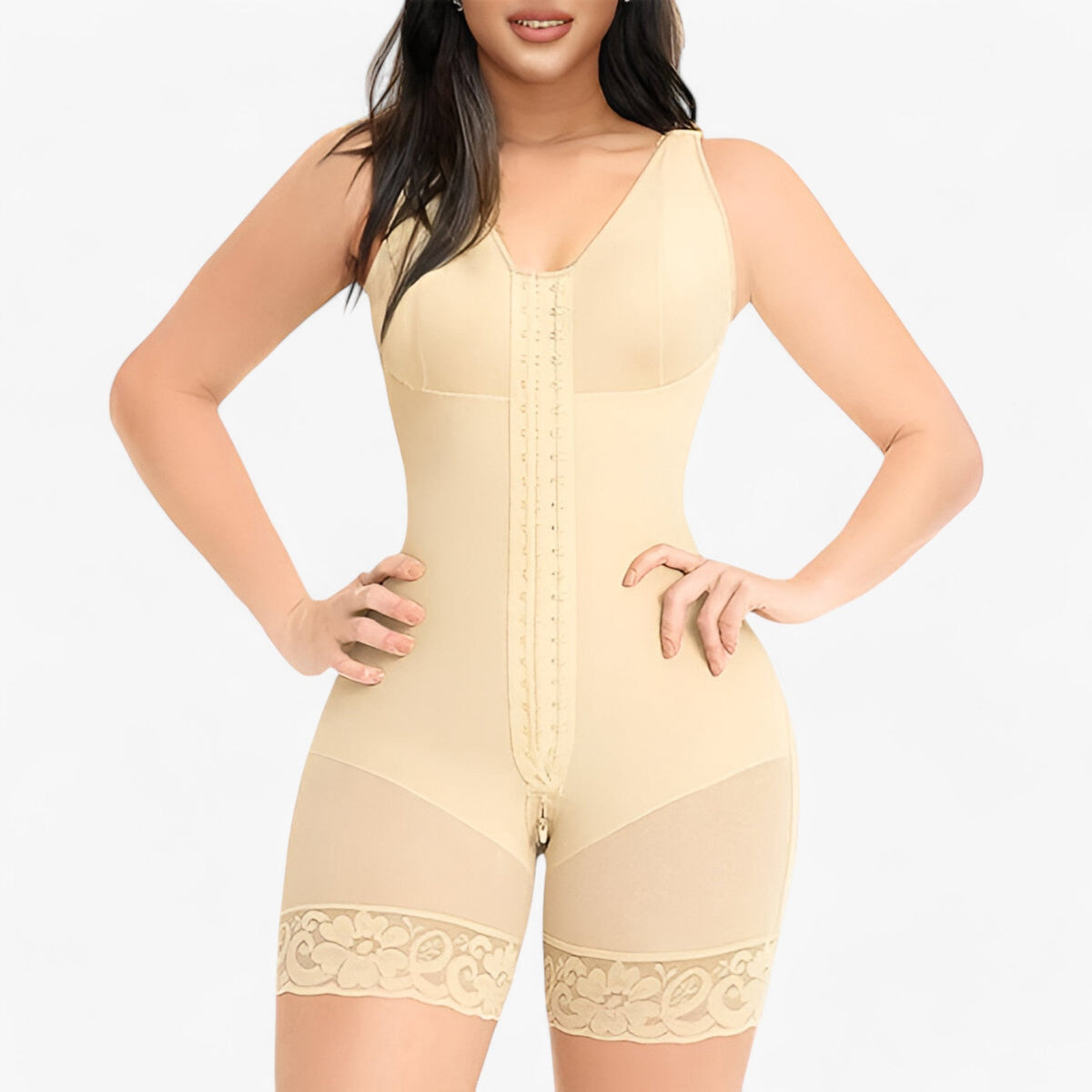 Shapewear-Bodysuit Til Dame | Kompressionspaneler & Korset-Inspireret Design | Sort Baselayer Til Hverdagsbrug | Vanero