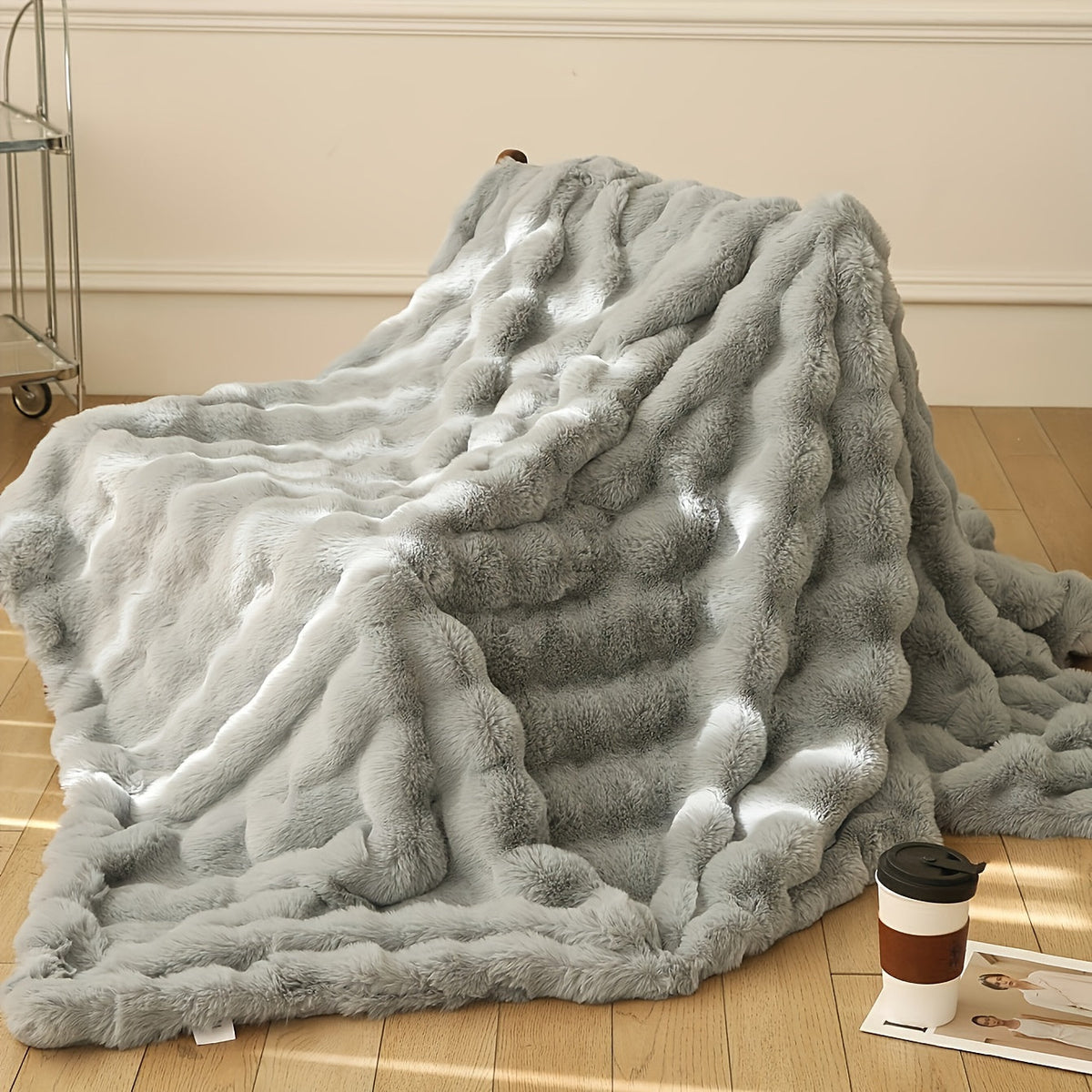 Polyester Faux Fur Tæppe | Dekorativt Tæppe Til Sofa Og Seng | Fås I Flere Størrelser | Vanero