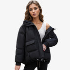 Pufferjakke Til Dame | Polyester Med Oversized Pasform & Store Forlommer | Hætte & Justerbar Snøre I Bundkanten Til Lagdeling | Vanero
