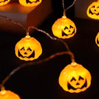 Halloween Lyskæde | Græskar- & Spøgelsesformede Dekorationslys | Til Indendørs & Udendørs Udsmykning | Vanero