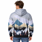 Herre Hoodie Med Naturprint | Hætte Med Snøre & Afslappet Pasform | Pullover Med Bjerg- & Skovmotiv Til Hverdag & Fritid | Vanero