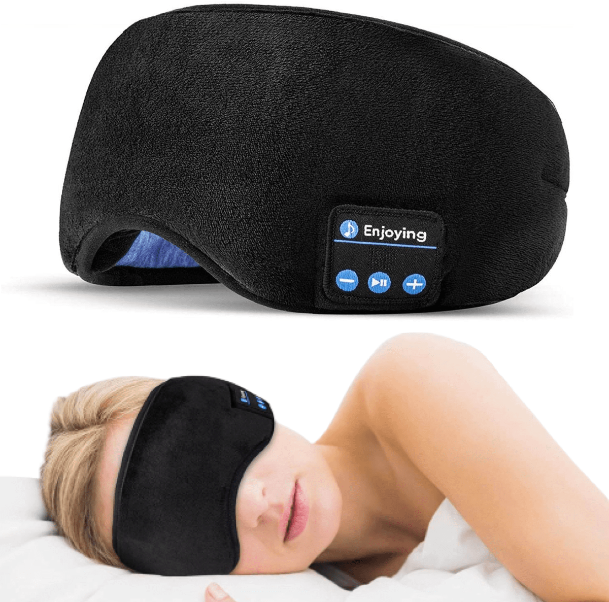 Bluetooth Sovemaske | Ultratynde Højttalere & Lysblokerende Design | Justerbar Audio-Øjenmaske Til Hjemmebrug & Rejser | Vanero
