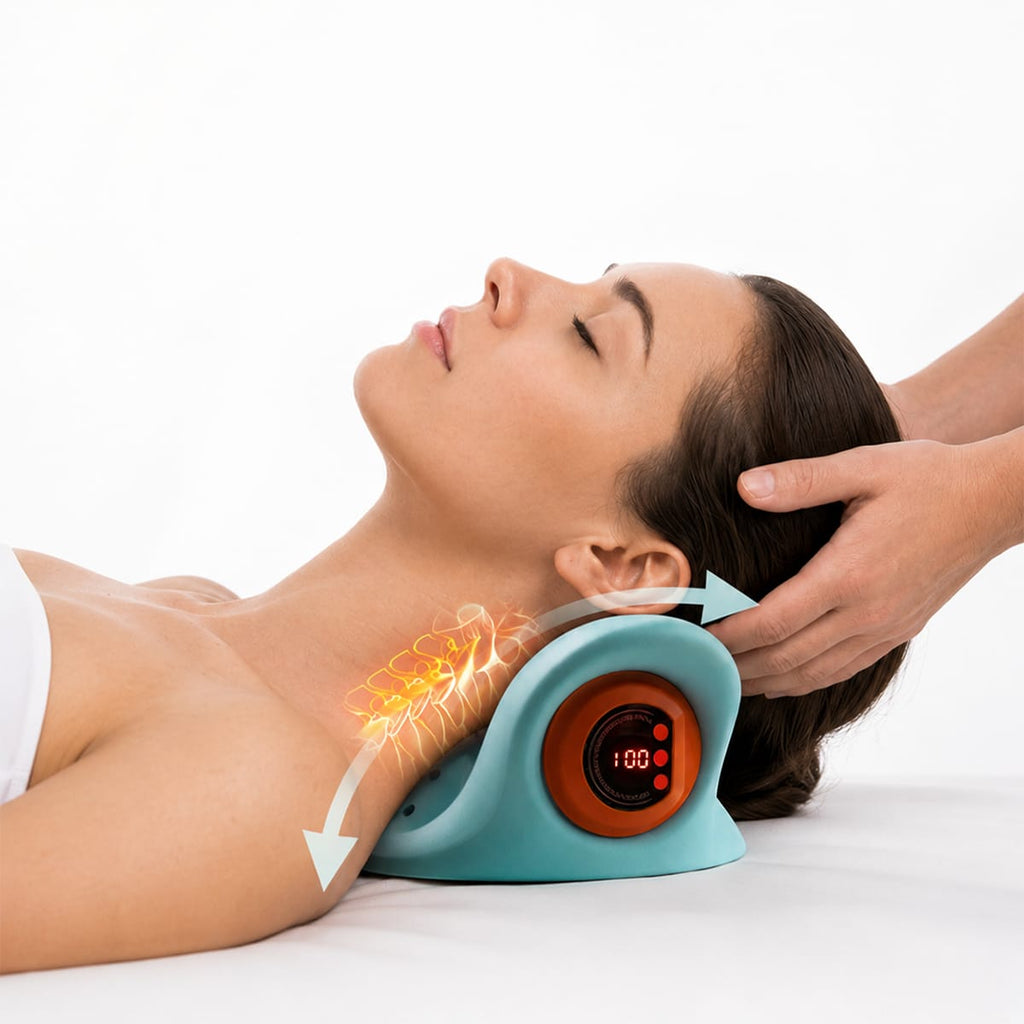 Elektrisk Nakkemassager | EMS, Varme & Vibration Med Justerbare Niveauer | Trådløs Enhed Med 1500 mAh Batteri | Vanero