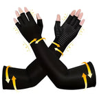 Lange Fingerløse Kompressionshandsker | Justerbart Håndled & Elastisk Design | Hånd-, Håndleds- & Underarmsdækning Til Hverdagsbrug | Vanero