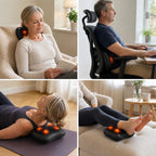 Roterende Massagepude | 3 Hastighedsniveauer & Dobbeltretning | 15 Min Automatisk Afbrydelse Til Nakke & Ryg | Vanero
