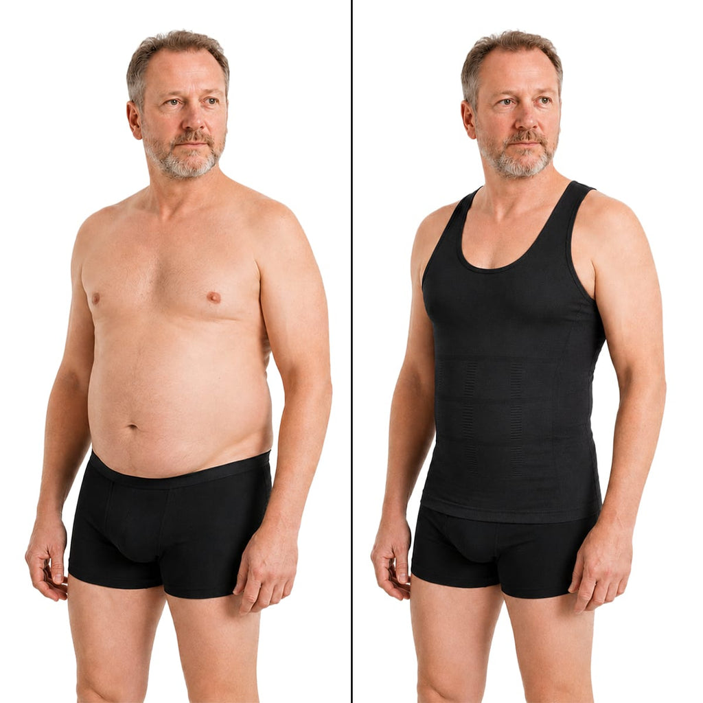 Herre Kompressionsundertrøje | 80 % Nylon & 20 % Spandex | Strækbar Baselayer Til Hverdag, Arbejde & Træning | Vanero