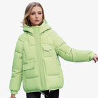Pufferjakke Til Dame | Polyester Med Oversized Pasform & Store Forlommer | Hætte & Justerbar Snøre I Bundkanten Til Lagdeling | Vanero