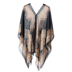 Dame Poncho Skærf Chiffon | One-Size Omslag til Lag-På-Lag Styling | Let Design til Hverdagsbrug & Sæsonbrug | Vanero