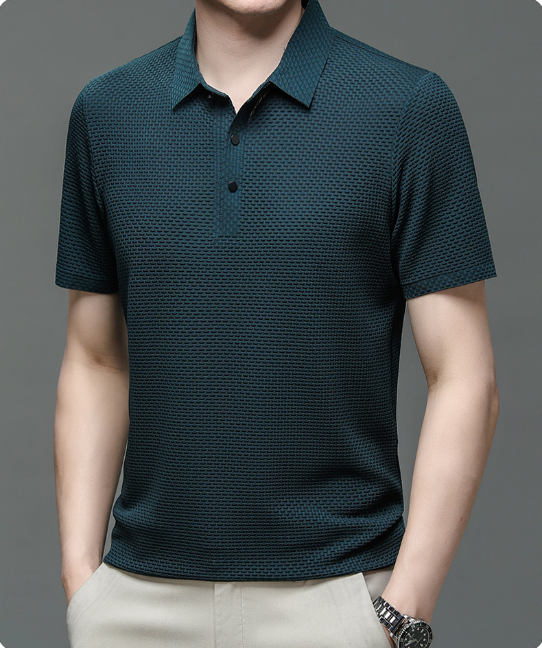 Herre Poloshirt Mesh-Stof | Regular Fit Poloshirt | Hurtigtørrende Design til Sommerbrug & Hverdagsbrug | Vanero