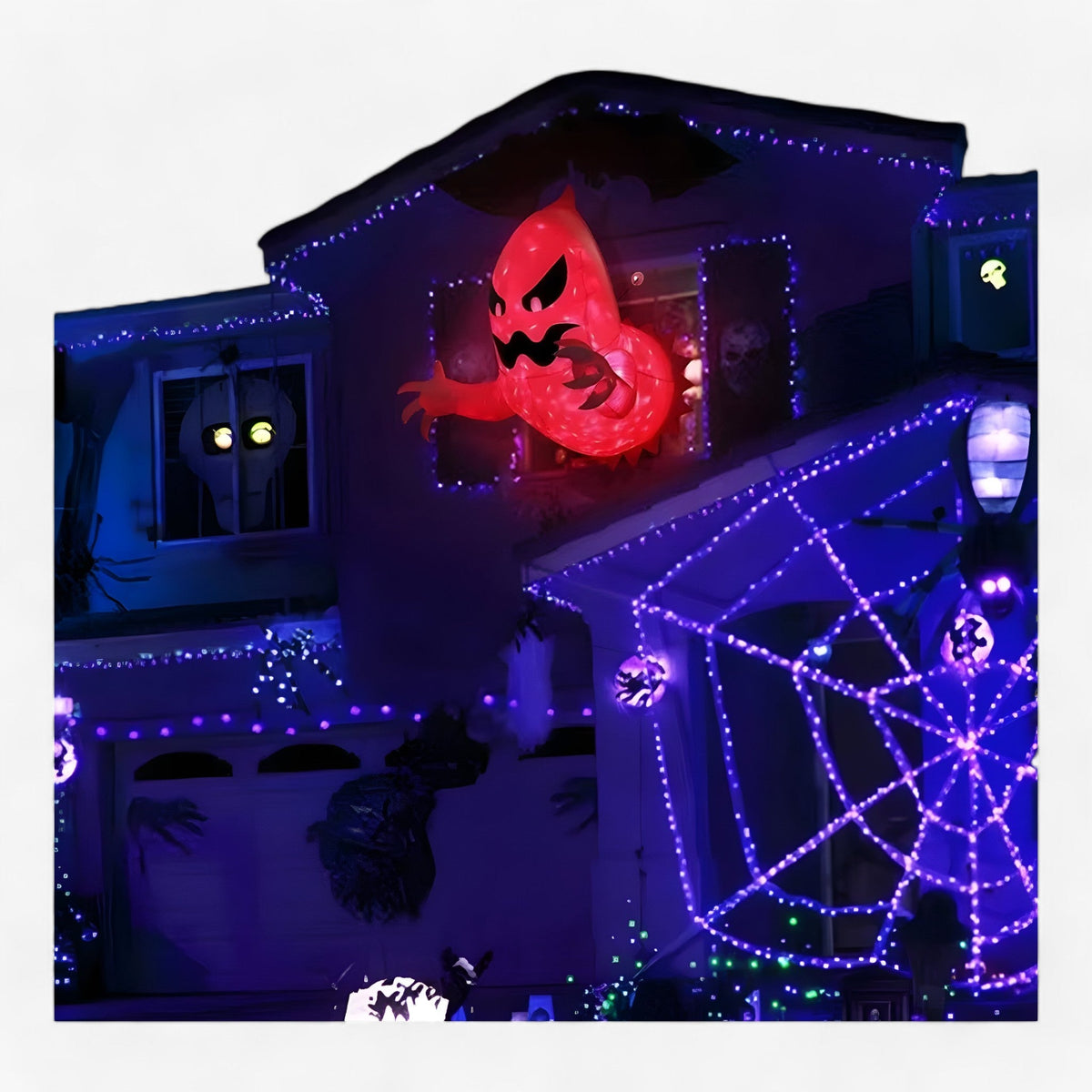 Hængende Spøgelsesdekoration | Indbyggede LED-Lys & Sammenfoldeligt Design | Halloween-Pynt Til Indendørs & Overdækket Brug | Vanero