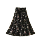 Damenederdel Polyester | Afslappet Pasform Nederdel | Blomstermønster i Kort Sommerstil til Hverdags- og Fritidsbrug | Vanero