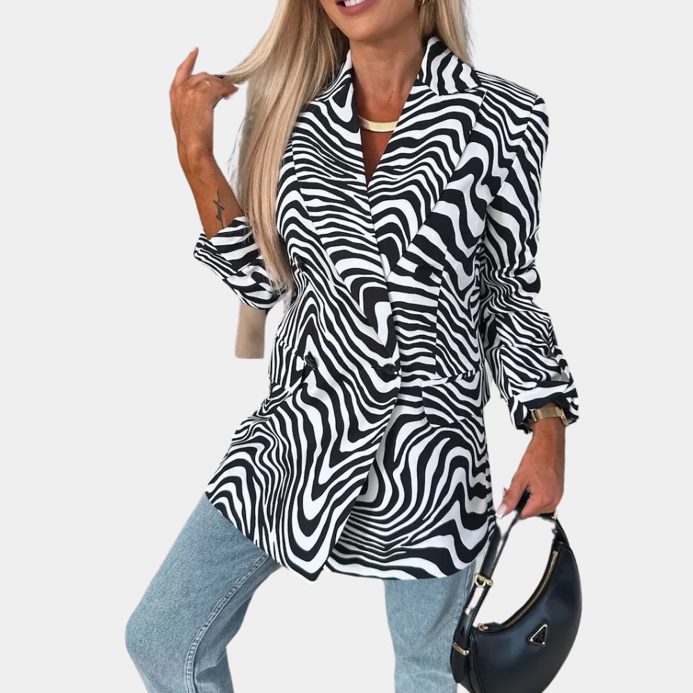 Beryl Polyesterkonstruktion | Struktureret Pasform Dameblazer | Klassisk Design til Hverdagsbrug & Formelle Outfits | Vanero