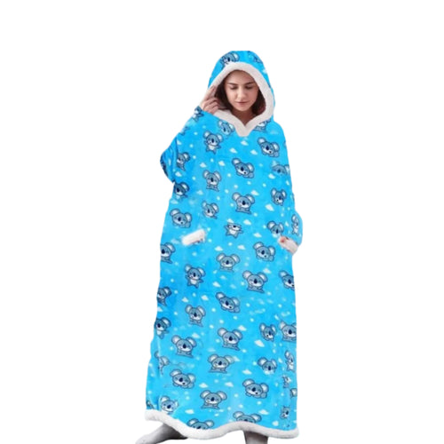Bærbart Hoodie Tæppe Polyester Akryl | Oversized Hoodie Med Sherpa Fleecefor | Til Hjemmebrug & Køligt Vejr | Vanero