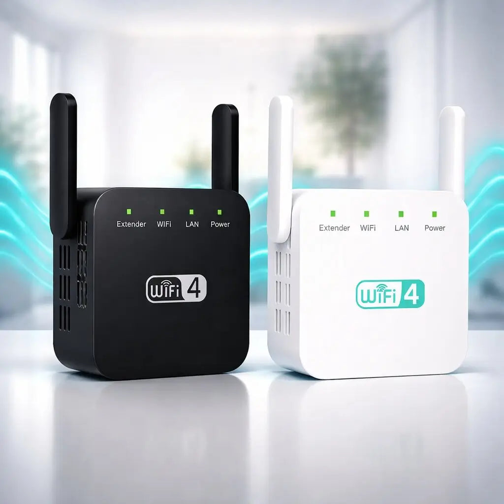 WiFi-Signalforstærker & Repeater | To Antenner & 2,4 GHz Trådløs Forbindelse | Op Til 300 Mbit/s Med Router- & Access Point-Tilstand | Vanero
